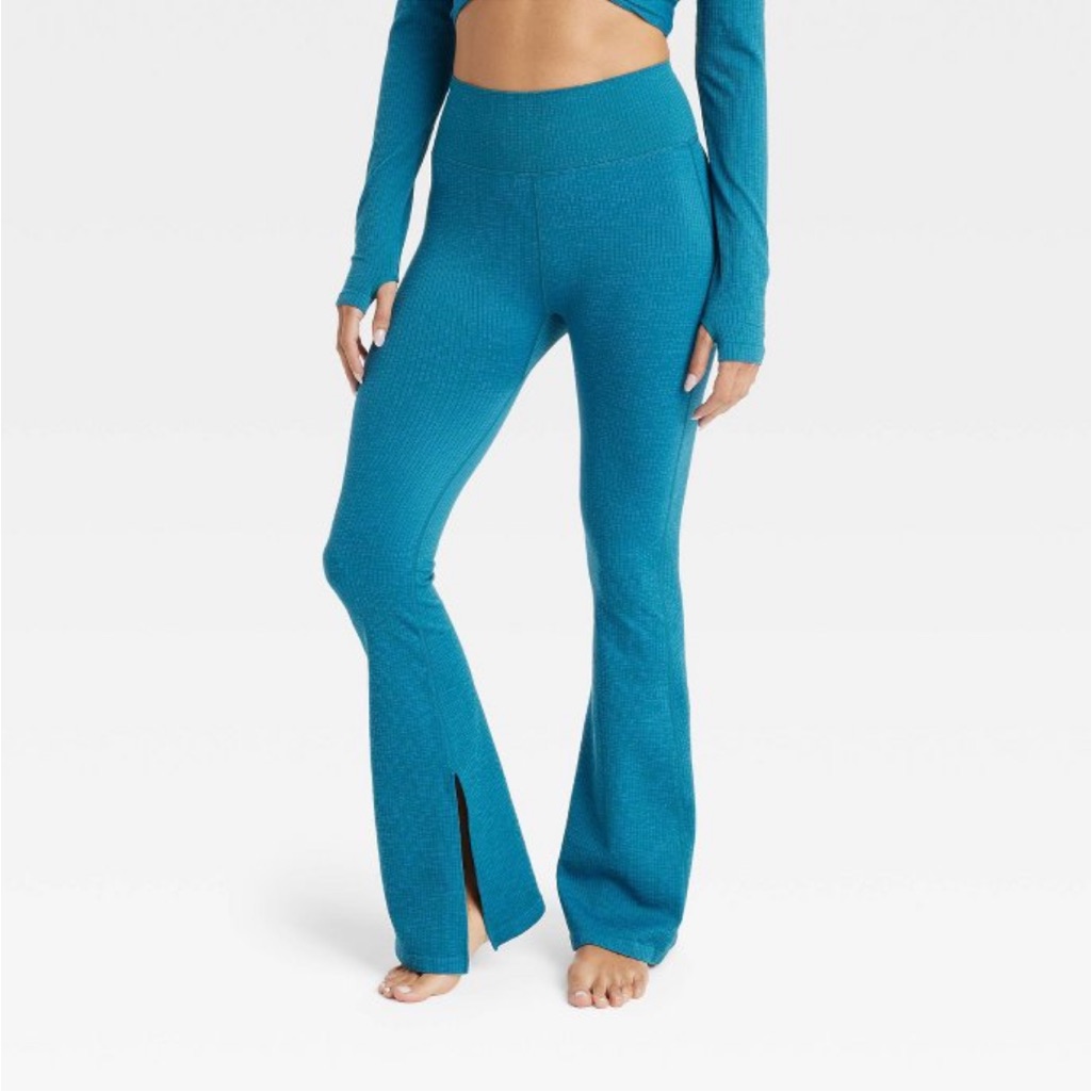 Nwot! Women's Textured Flare Leggings Joylab Blue Xs